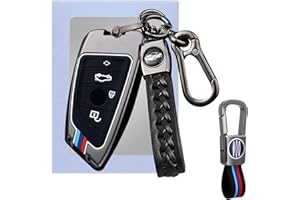 Altsbaos Compatibile con Cover Chiave B_M_W Serie 2 5 6 7 X1 X3 X4 X5 X6 Lega di Zinco Cover Chiave Auto G30/G31 Custodia Portachiavi F15 F16 Chiave Custodia Telecomando con portachiavi (2PCS)-Grigio