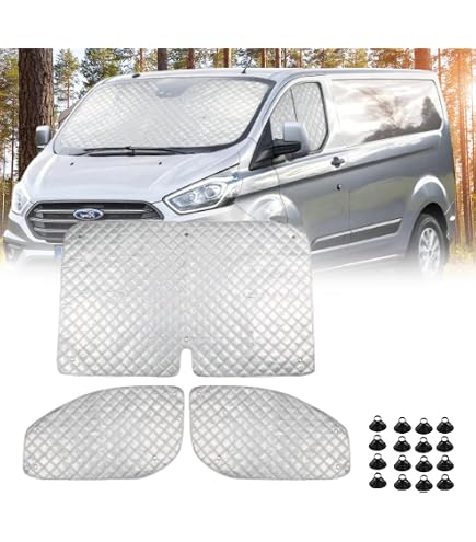CICMOD Parasole Per Parabrezza Per Fiat Ducato, Oscurante Termico Interno Camper, 3 Pezzi Oscurante Termico Per Finestrini Anteriori Blocca I Raggi UV Coprifinestrini - 11