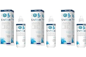 Univis Bio Soluzione Unica per Lenti a contatto. Con Acido ialuronico ed Aloe vera - 3x100 ml + 3 Portalenti inclusi