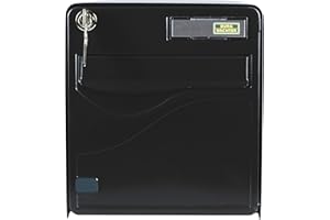 BURG-WÄCHTER Boîte aux Lettres Agréée La Poste, 1 Porte, 525 NO BALtic, Noir, en Acier Galvanisé, Avec Porte à Ouverture Totale et Stop-Courrier (Porte bloquée à 120°)