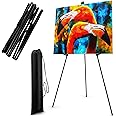 T-SIGN Instant Display Easel Stand - 63" Tripod Collapsible Portable Artist Floor Easel - Easy Folding Telescoping Adjustable Art Poster Metal Stand for Display Show, 2 Pack