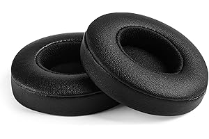 Yizhet Cuscinetti Cuffie Compatibile con Beats by Dr. Dre Solo 2 Solo 3 Padiglioni Cuffie di Ricambio in Pelle Proteica e Spugna (1 Paio, Nero)