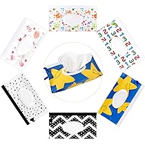 Distributeur De Lingettes Humides, Jubaopen 6PCS Sac à Lingettes Humides, Pochette De Lingettes Humides, Boite Pour Lingettes Humides, Boîte à Lingettes Bébé Pour Voyage (6 Modèles