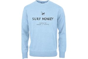 DRESSED IN MUSIC PLAY WITH ME Sweat-Shirt Classique à col Rond pour Homme - Sweat-Shirt Surf Monkey en Coton Biologique