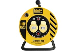 DEFENDER POWER AND LIGHT Defender Cable Reel 2-Way 16A 25m 110V (E86450)