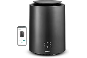 Duux Threesixty 2 Smart Ceramic Fan Heater - 360° Heater with 1800 Watt & 3 Power Levels Heater - Fan Heater Energy Saving with Intelligent Control - Quiet Fan Heater & Heater (Grey)