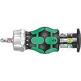 Wera 05008884001 Kraftform Kompakt Stubby Magazin RA 2, Cırcırlı Kısa Tornavida, U&ccedil; Hazneli, 6 Par&ccedil;a