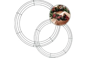 POPOYU Lot de 2 anneaux en métal de 40,6 cm et 35,6 cm - Couronne de métal - Pour Noël, Halloween, Thanksgiving