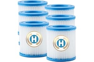 XVOYDT Lot de 6 Cartouches filtrantes de Type H pour Piscine Intex - Compatible avec Les Pompes filtrantes Intex 28601/28602 - Type H pour Filtre - Taille H - pour Pompe 29007