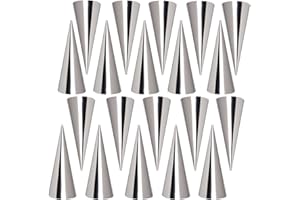 Joyeee Lot de 20 grands moules coniques en forme de corne de couleur crème, en acier inoxydable, 12,7 cm