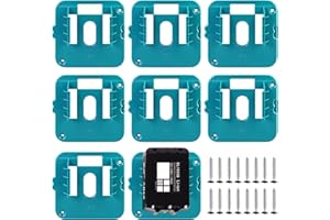 NIZIRIOO Lote de 8 soportes de batería para batería Makita 14.4-18V, soporte de batería Makita, soporte de máquina/portaherramientas para BL1860 BL1850 BL1840 BL1830 (con 16 tornillos, sin batería)