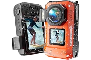 MaxMango 8K 70MP Macchina Fotografica Digitale 33FT Macchina Fotografica Subacquea, 64GB Fotocamera Digitale per Snorkeling, 18X Doppio Schermo Selfie Robusta Antipolvere Antiurto Autofocus