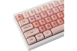 ‎HYEKIC Crystal Jelly PBT Keycaps - 132 Keys HOA Profile Translucent Double Shot Pink Foundation Keycaps for Cherry MX Switch Mechanical Keyboards