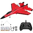 yusvwkj RC Plane, SU35 RC Airplane Ready to Fly, 2.4 GHz 2 Channel Remote Control Airplane RC Glider with Colored Lights for Kids/Adults/Beginners, Red