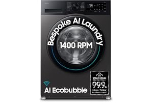 Samsung 9 kg, 5 star, AI EcoBubble, Super Speed, Wi-Fi, Hygiene Steam with Inbuilt Heater, Digital Inverter, Fully-Automatic Front Load Washing Machine (WW90DG5U24AXTL, Inox)
