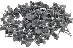 2.5mm T&E (10x5) Cable Clips, Grey, 100 Pack, With 2.5 Cm Long Pin By Reulin