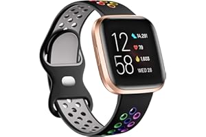 Dirrelo Cinturino Compatibile con Fitbit Versa 2 Cinturino/Fitbit Versa Lite Cinturino/Fitbit Versa Cinturino, Doppio Colore Silicone Sportivi Traspirante Impermeabile Cinturino per Donne Uomini