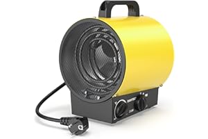 DAHTEC Calefactor 2000W - Calentador Electrico Portatil - Con Asa, Termostato y Protección Contra Sobrecalentamiento - Apto para Hogares, Tallers