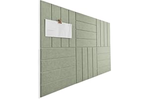 DECORETTA Cork Board Alternative - 6 Pack Felt Wall Tiles with Safe Removable Adhesive Tabs, Cork Boards for Walls Notice Board for Home Office and Classroom Pin Board Tack Board - Sage