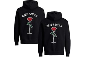 Best Friends Pullover für Zwei Mädchen 1 Stück Rose Beste Freunde Hoodie für 2 Mädchen Sister Freundin Freundschafts Pulli BFF Geschenke