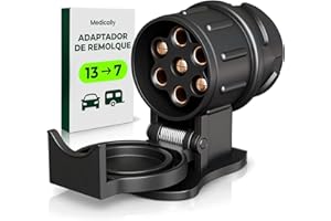 Medicaly Enganche Remolque - Adaptador de Remolque 13 a 7 Pines - Convertidor Enchufe Caravana a Coche - Adaptador Eléctrico Universal para Remolque, Caravana - Conexión Segura e Impermeable.