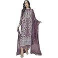 Uday Enterprise women's net with soft silk semi stitched embroidery work multi color designer pakistani salwar suit set