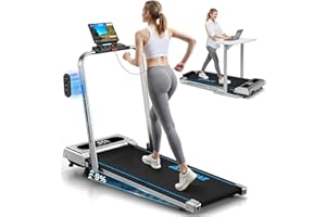 Tapis de Course, FOUSAE Tapis de Marche Pliable avec 12 Programmes HIIT Prédéfinis, Inclinable 9%, 12 KM/H, Moteur Silencieux 2,75 CV, APP & Télécommande, Charge Max 158kg pour Maison & Bureau