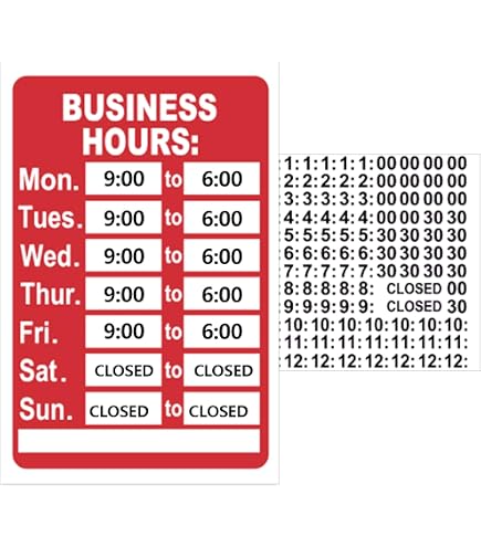 TIESSE - Señal horario de trabajo - Cartel de PVC con 4 agujeros
