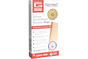 Opti-Heal Silicone Scar & Wound Recovery Strips – Neo G Medical Silicone Scar Sheets for Surgical Scars, C Section, Burn, Acne, Keloid Treatment – 3 Strips