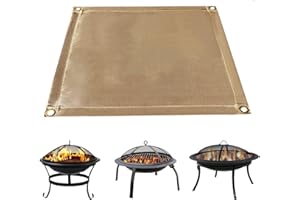 DRYFAL Fire Pit Mat | Fire Proof Mat |Charcoal BBQ Mat | Grill Mat | Fireproof Blanket | Flame Retardant Cloth for Protect Deck/Patio/Grass/Wood | Foldable and Easy Carry to Park/Campsite (95x80cm)