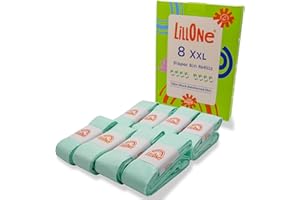LillOne 8 XXL Wkłady Extra Długie 10,5 m do Pojemnika na Pieluchy – Kompatybilne z Tommee Tippee, Angelcare, Litter Locker i innymi – Grubsza Folia z Kontrolą Zapachu i Ochroną Antybakteryjną