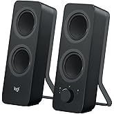 Logitech Z207 Kabellose PC-Lautsprecher, Bluetooth, Stereo Sound, 10 Watt Spitzenleistung, 3.5 mm Eingang, Kopfhörerbuchse, E