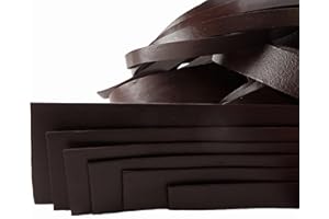 esnado sangle plate en cuir souple | 10 mm de largeur | 1 m | Couleur : marron | Cuir véritable – tannage végétal | Pour bricolage | Fabrication de bracelets, bijoux