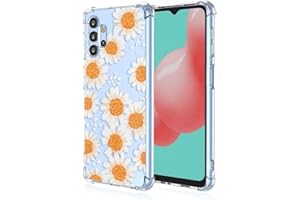 RankOne Coque de Téléphone Convient pour Samsung Galaxy A32 5G (6.5" inches) Transparent TPU Silicone Color Drawing Pattern Case - Marguerite
