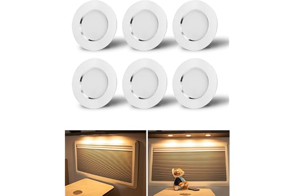 SUPAREE Eclairage LED 12V Caravane Lampe LED 12V Camping Car Spot 12V LED Camping Car 3000K pour RV Van Fourgon Bateau Interieur 6Pcs