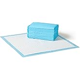 Amazon Basics Dog and Puppy Training Pads, Heavy Duty, Leak Proof with Quick Dry Surface, Regular, 20 Pack, Blue &amp; White