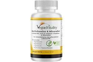 ‎VEGAN VITALITY Vegan Multivitamin Tabletten hochdosiert - Vitamin b12 vegan & Eisen. 180 Multivitamin Tabletten Nahrungsergänzungsmittel - 6 Monate Vegan & Vegetarier - Alle Vitamine in einer Tablette