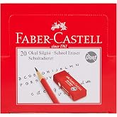 Faber-Castell Kırmızı Silgi, 20&rsquo;li, Kurşun Kalem İzlerini Kolayca Silen, Yumuşak ve Dayanıklı Yapı, Doğa Dostu Tasarım