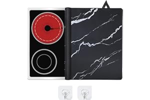 LIFEDYLUK Herdabdeckung Spritzschutz 62x53cm, Küche Herdabdeckplatte Anti-Rutsch mit 2 Haken, Staubdichte-Matte für Induktionskochfelder, Herdabdeckung Spritzschutz für Elektroherd(Marmormuster)