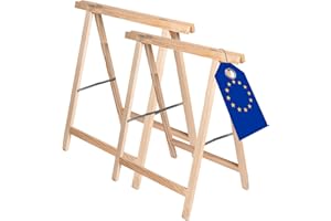 MODO24 Holzbock Klappbock Arbeitsbock Tapezierbock Sägebock Montagebock Unterstellbock SDKM, 2er-SET, 73x73x44 cm, Natur unbehandelt