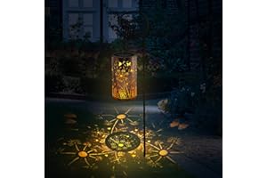 Suewidfay Solar Lanterns for The Garden, Dandelion Hanging Solar Lights Table Lamps Outdoor Garden, Waterproof Auto On/Off Warm White LED for Courtyard, Gifts for Women (with Bracket)