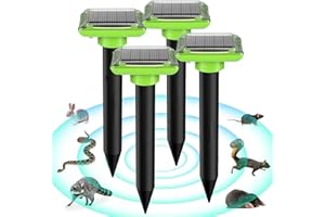 WARDBES Dissuasori per Topi, Repellente ultrasuoni per Talpe, Carica ad Energia Solare per un Funzionamento Efficiente, Dissuasore per Topi Adatto per Uso in Giardino e Campo, 4 Pezzi