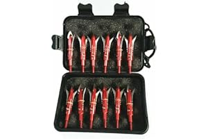 biubiusot Broadheads 100 Grains Archery Arrow Head Tip Metal Hunting Super Sharp Stainless Steel Hunting Practice Arrows with a Storage Case