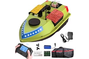 CRESEAPRODUCTS 2kg 1 tramoggia per esche 500m di distanza Telecomando GPS Autopilota Rc Bait Boats per la pesca alla carpa con luci rotanti
