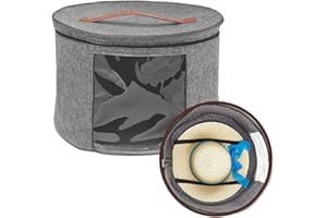 LIKEUDO Large Hat Storage Round Box with Lid Foldable Travel Hat Storage Round Hat Organizer Women Pop Hat Storage Bin