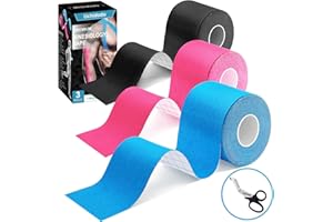 UCHIDODO Kinesiotape,Strap Body Tape Bandes de Kinésiologie 5m x 5cm Soutien musculaire Soulager la douleur Ruban Adhésif Résistant à l'eau | Optimal pour le Sport