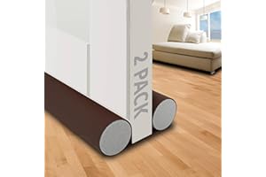 PYEF CRAFTS Paraspifferi Sottoporta Stoffa Marrone 80-85 cm (Set di 2) | Sottoporta Paraspifferi Porta blindata | Guarnizione Porta Blindata | Salsicciotto Paraspifferi Sottoporta Imbottito Porta Ingresso