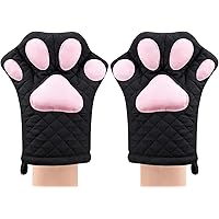 Ofenhandschuhe, süßes, lustiges, Katzenpfoten-Design, hitzebeständig, gestepptes Baumwollfutter, Topflappen, zum Grillen…
