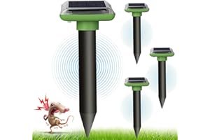 WUGEIN Solar Mole Repellent Ultrasonic,Chipmunk Repellent,Snake Repellent,Deterrents for Garden Outdoor Waterproof,Pest Deterrent Repelling Mole, Gopher, Mole, Mouse, Snake, Rodent