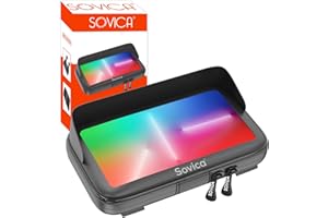 SOVICA Soporte movil Moto Bicicleta Impermeable Funda con Visera antireflejos Universal Compatible con Smartphones Desde 4" hasta 7,6" de Pantalla Compatible con Todo Tipo de manillares Doble Cremallera